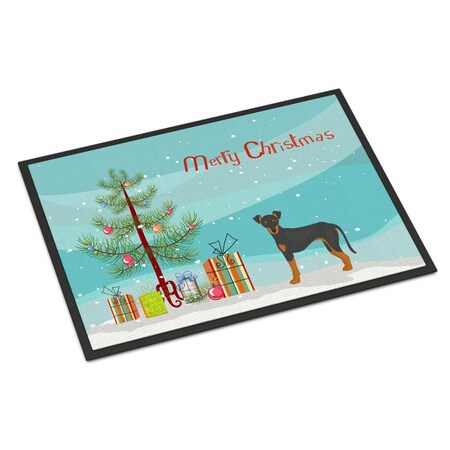 Carolines Treasures 24 x 36 in. Manchester Terrier Christmas Tree Indoor or Outdoor Mat CK3472JMAT
